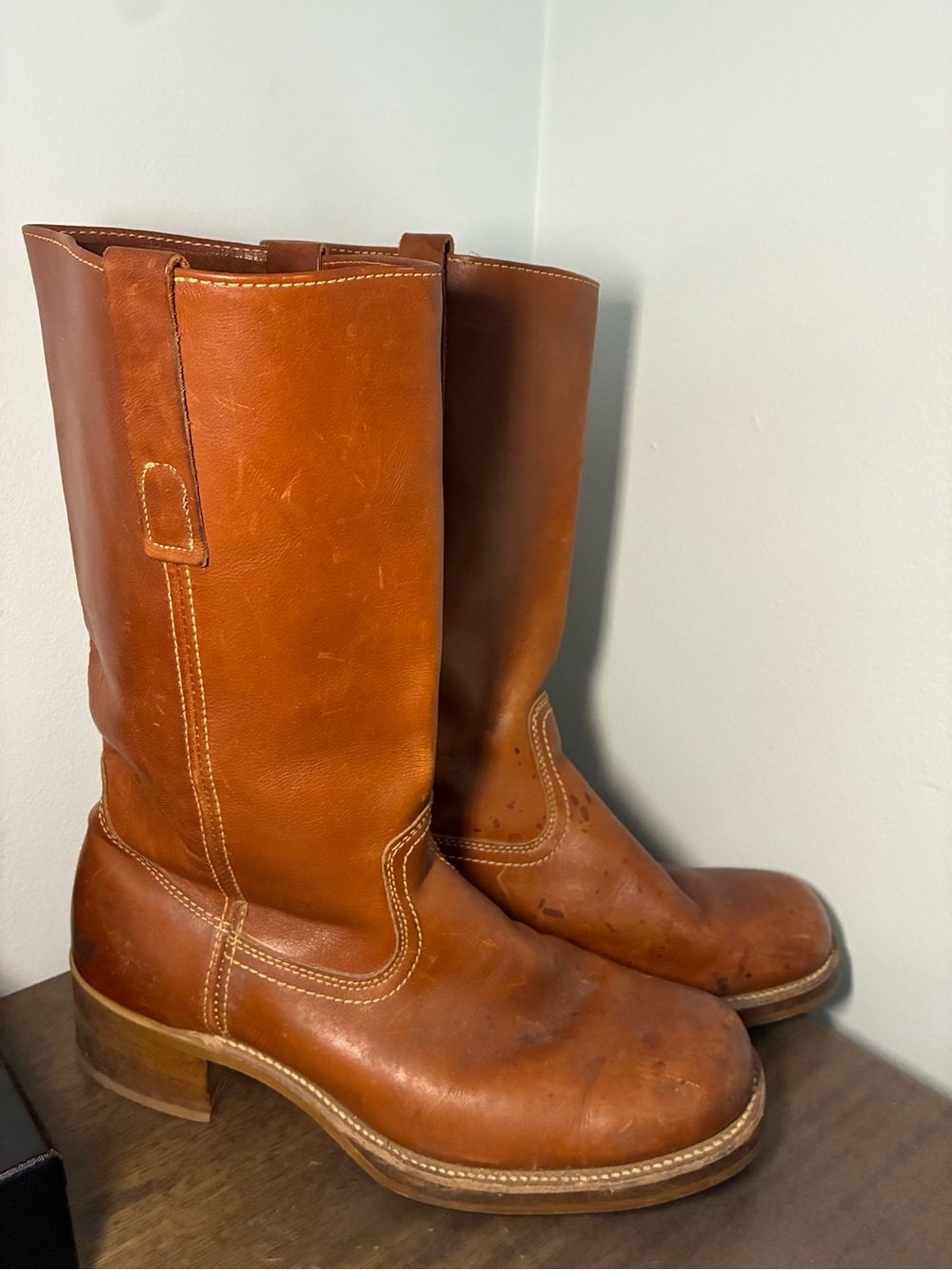 Hanover Men's Brown Leather Pull-On Boots